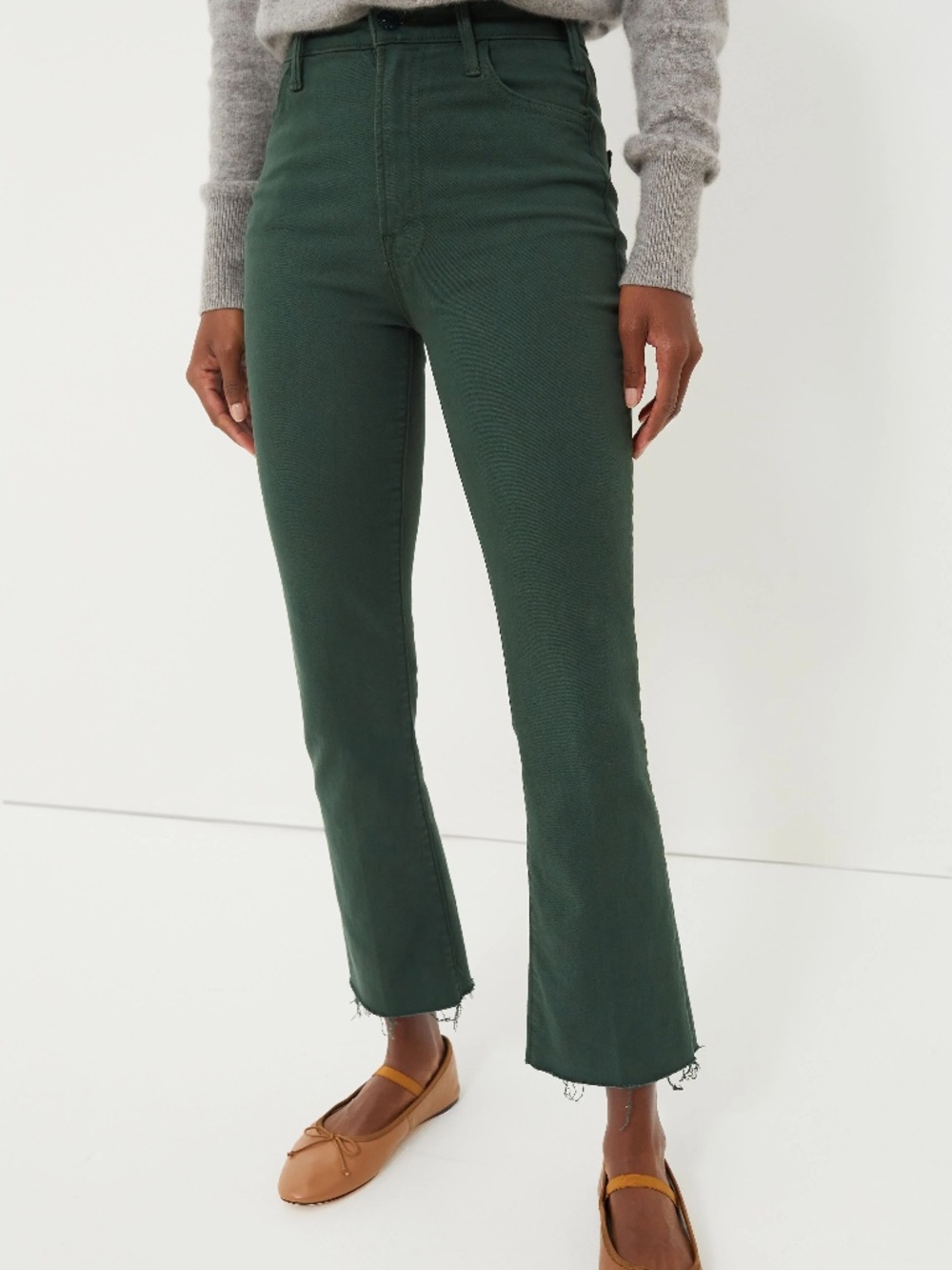 MOTHER The Hustler Ankle Fray, Black Forest, Size 28,